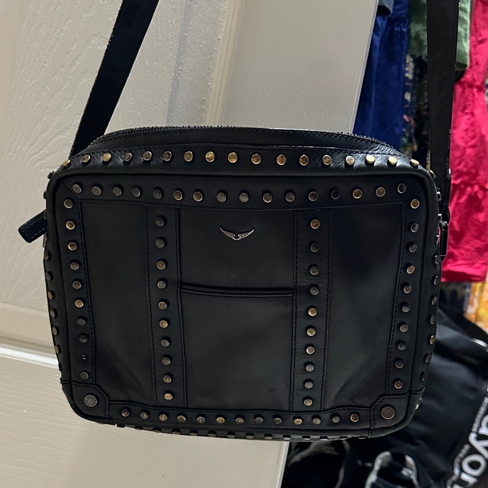 Zadig & Voltaire Black Crossbody Bag with Gold Accents - Picture 4 of 4
